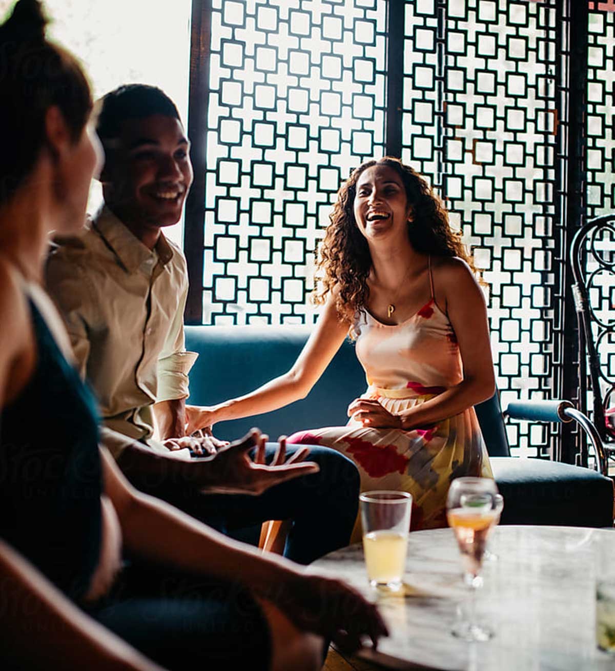 Photo of three people laughing at Halstead Fair Oaks