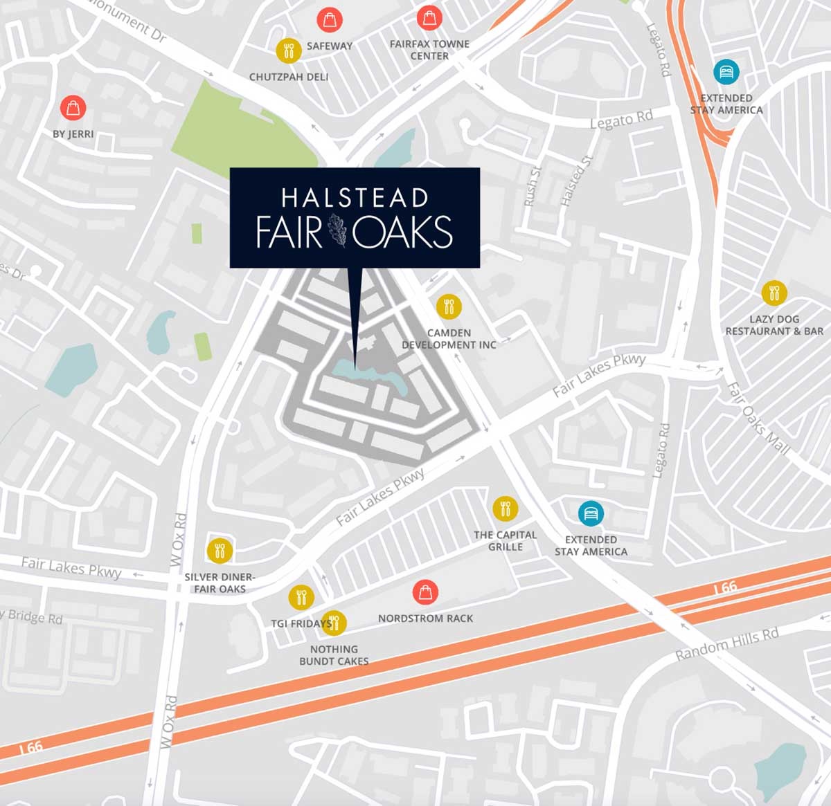 Map to Halstead Fair Oaks