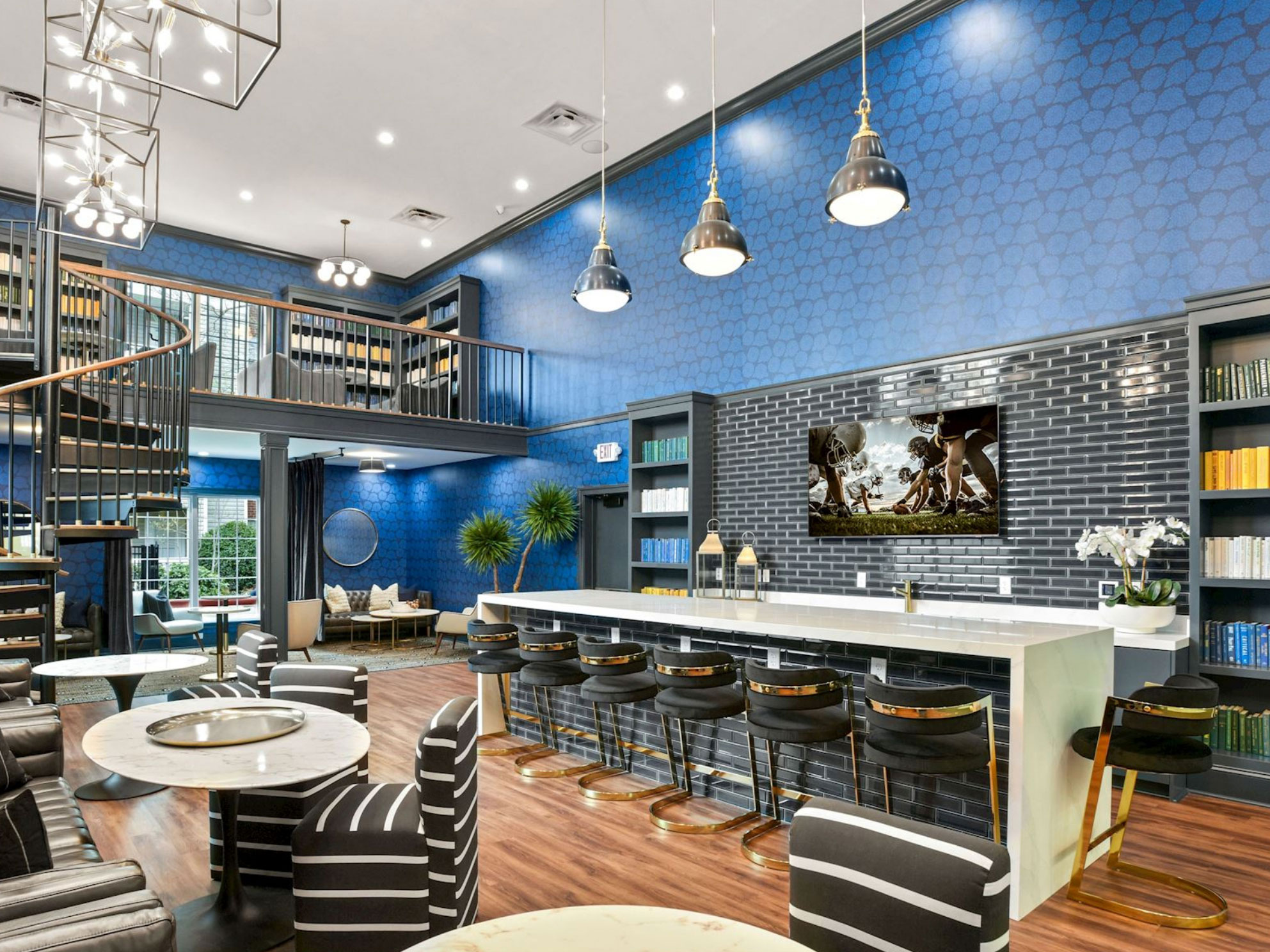 Open concept living and dining room at Halstead Fair Oaks