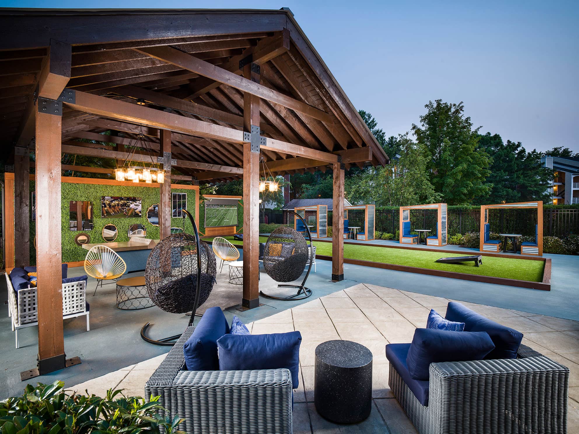 Outdoor pool and lounge space at Halstead Fair Oaks